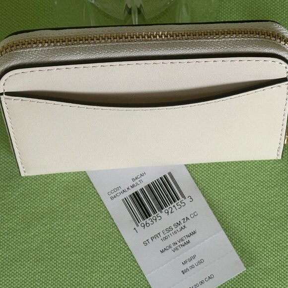 COACH SMALL ZIP AROUND CARD CASE WITH SKETCH PRINT:NWT CHALK/MULTI CCD21 - Picture 7 of 11